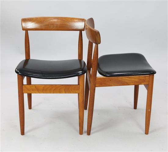 A set of six Danish teak dining chairs by Farso Stolefabrik, H. 2ft 5in.